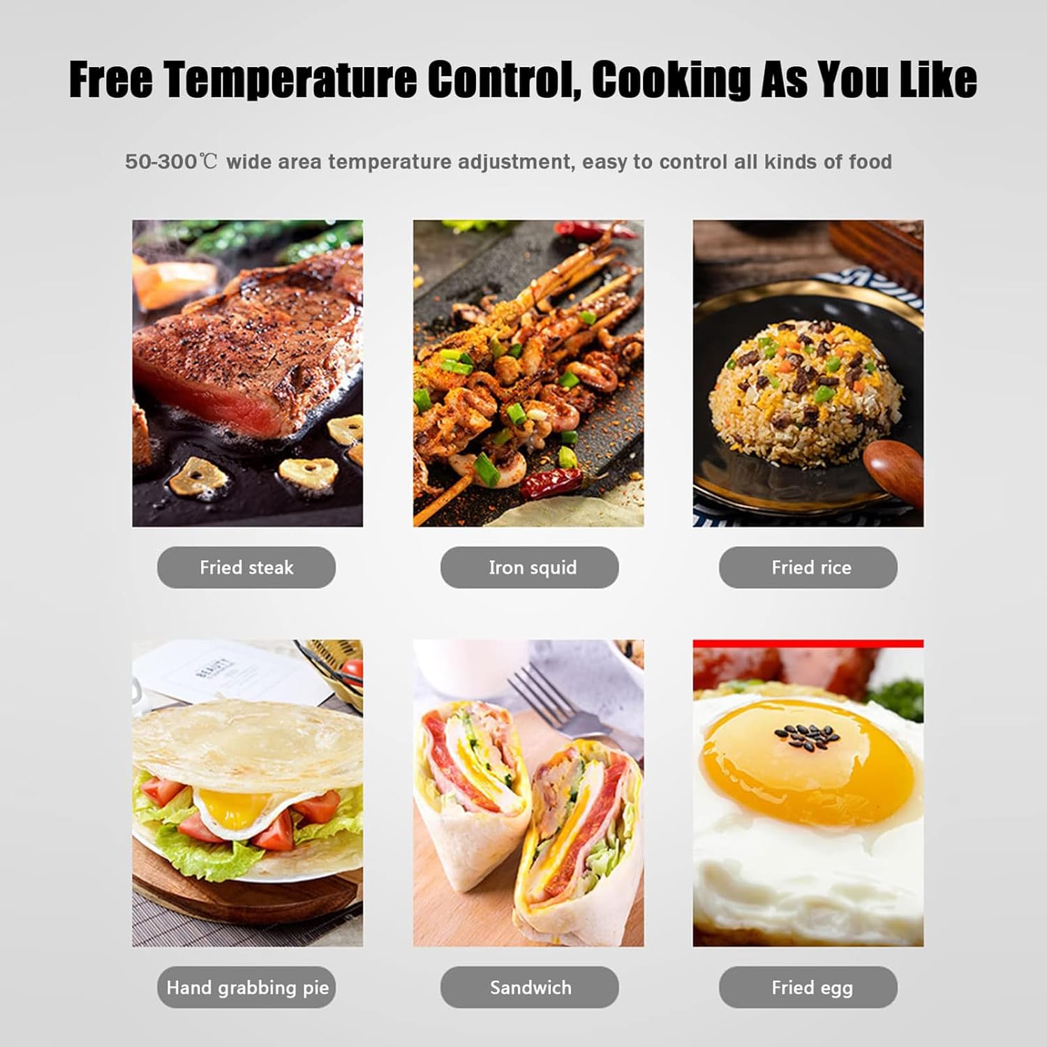 Electric Griddle Commercial, Countertop Flat Top Griddle, Stainless Steel Nonstick Hot Plate Commercial Bbq Grill, Two Burners With Thermostatic Control, 3000W (2/3 Flat &1/3 Groove)