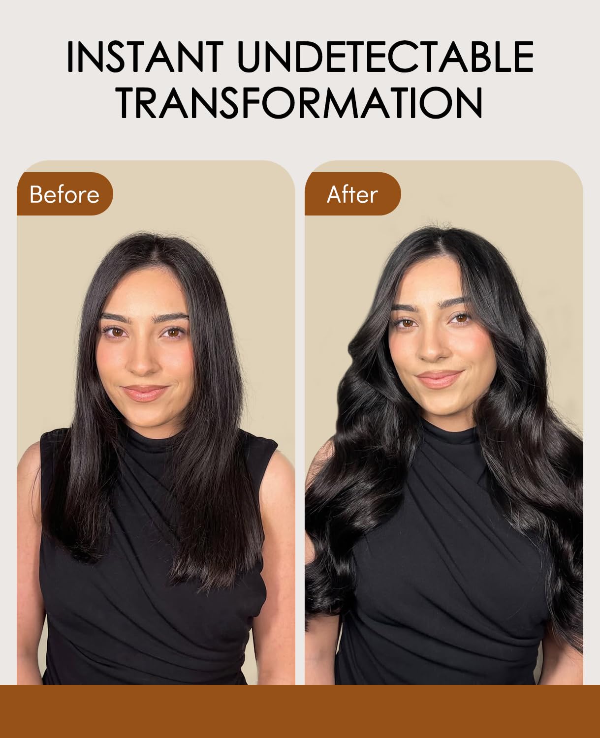 VINBAO Invisi Edge Hair Extensions Real Human Hair Tape in, Natural Black 50g 18in 20pcs Injected Tape in Extensions Pro Quality Injection Tape-ins 18inch #1B