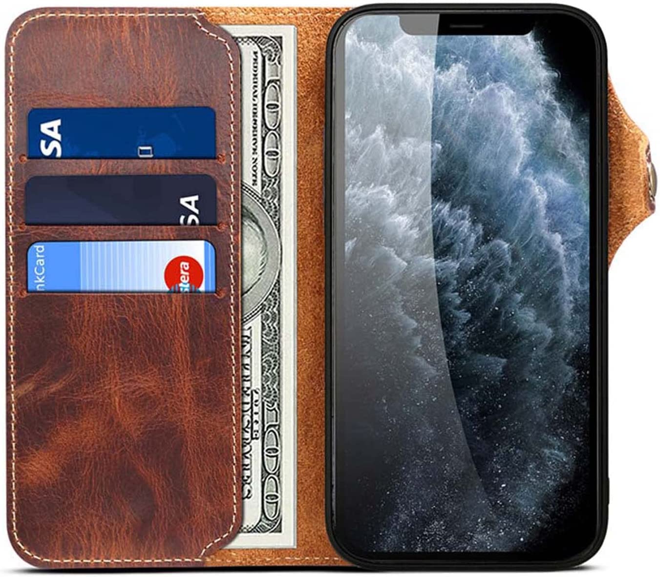 Étui cuir iPhone 14 avec porte-cartes pour utilisation active - 6