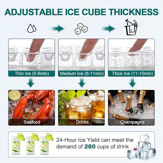 Máquina comercial de hielo 100 lbs/24h acero inoxidable miniatura 3