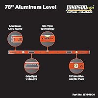 Vista 2 de Johnson Level & Tool 1718-7800 - Caja magnética de aluminio resistente, nivel de 78 pulgadas, naranja, 1 nivel