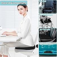 Vista 9 de Big Ant Cojín de espuma viscoelástica para asiento de automóvil para conductor, almohadilla de asiento para conductores cortos, alivia la presión