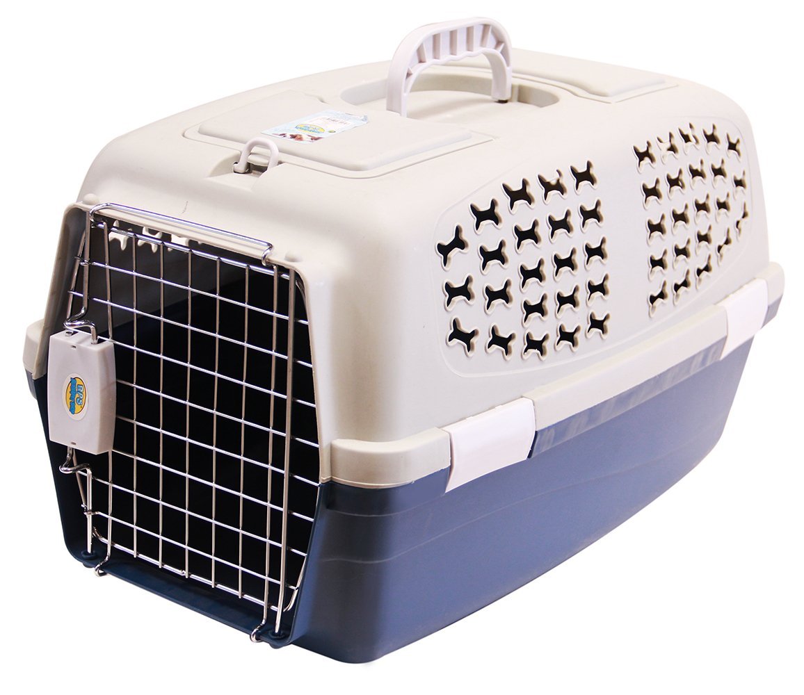 BPS (R) Transportín Rígido para Perro o Gato, Animales Domésticos, Tamaño: 55 x 35 x 32 cm. (Azul Oscuro)