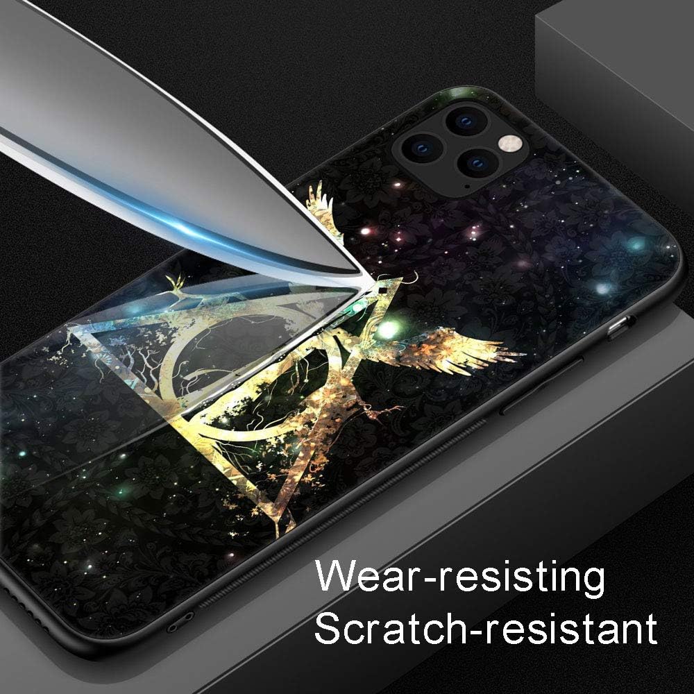 iPhone 11 Pro Max Case,Anime Cartoons 404 Pattern Design iPhone 11 Pro Max Cases, Tempered Glass Back + Soft Silicone TPU Shock Absorption Bumper Protective Case Compatible for iPhone 11 Pro Max
