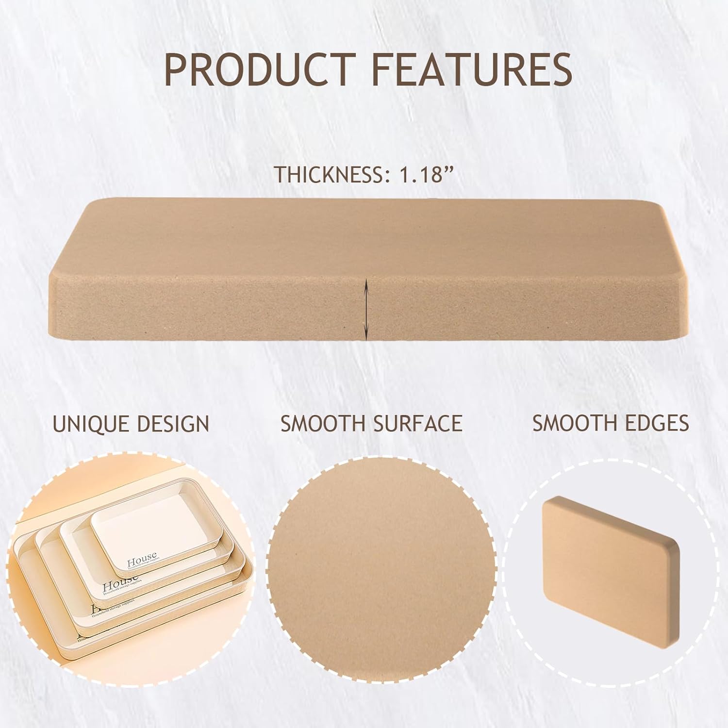 Deep Rectangle Pottery Molds - 5 Pcs Slump Molds for Handbuilding, Plate Forming