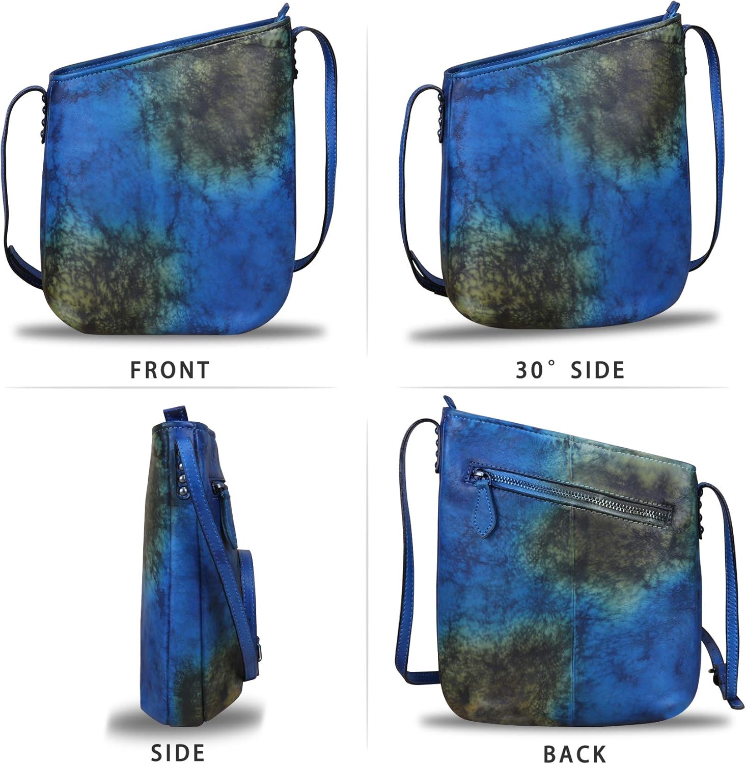 LRTO Genuine Leather Crossbody Bags for Women Retro Satchel Purse Handmade Small Designer Cute Shoulder Bag - Image 4