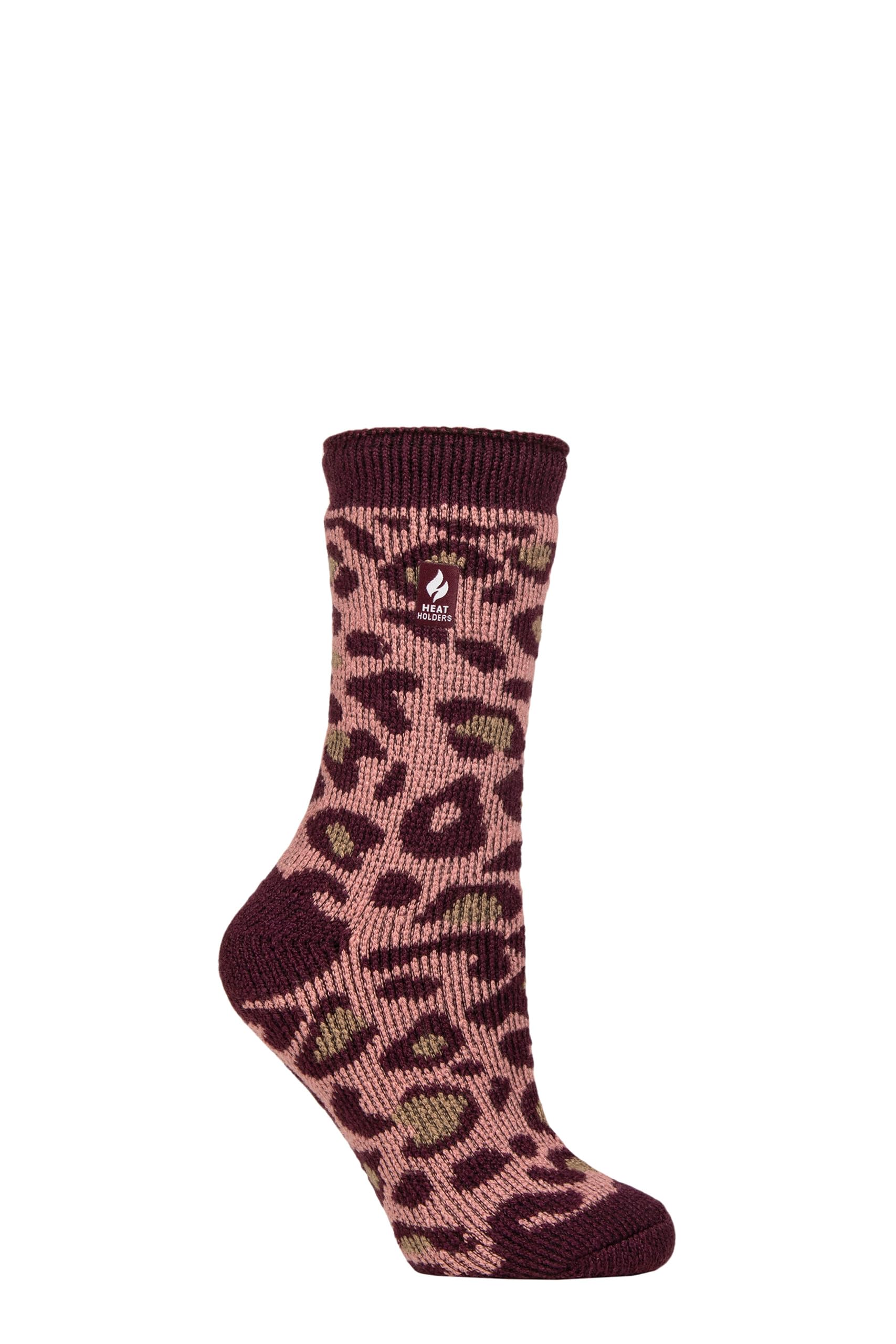 Heat Holders Jacquard Animal Print Crew Length Socks
