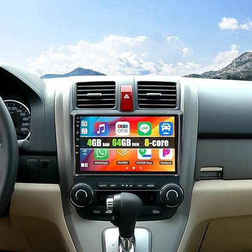 Miniatura 8 de Para Honda CRV 2007 2008 2009 2010 2011 Radio, Android 11 estéreo de coche con Carplay inalámbrico Android Auto Mirror Link, radio de coche de 9