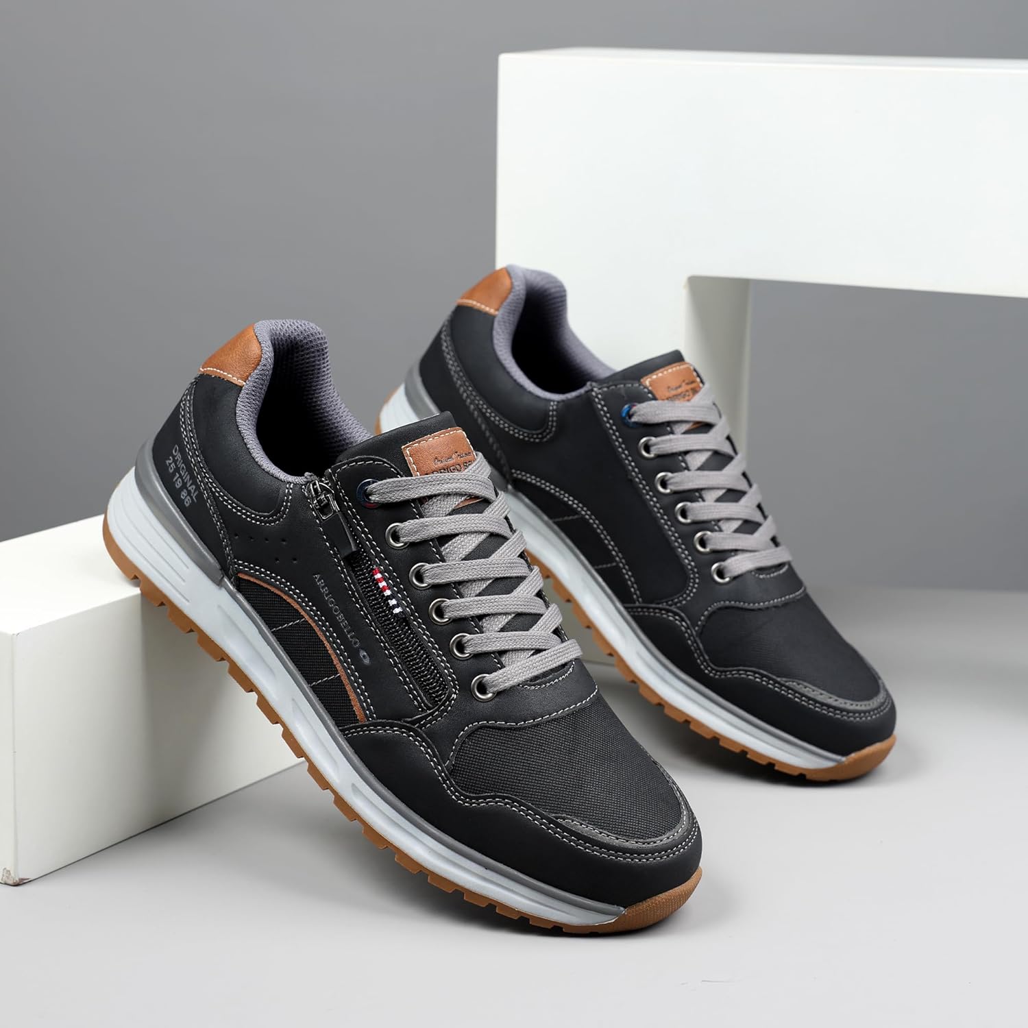 ARRIGO BELLO Mens Shoes Casual Trainers Walking Fashion Sneakers with Zipper Breathable Lightweight Size 8-12US - Image 8