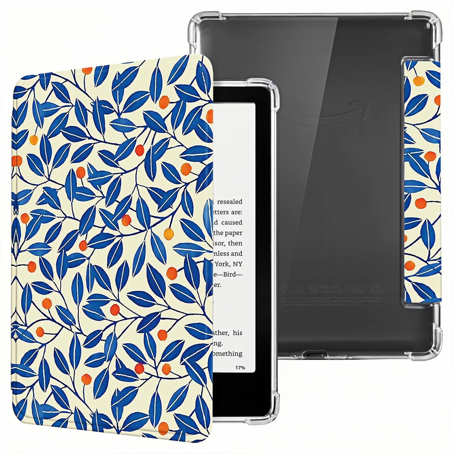 Étui pour Kindle Paperwhite 12ème génération 7" et Kindle Colorsoft Signature Edition 2024 sorti en 2024 – Housse en cuir PU léger et durable et coque arrière transparente en TPU souple avec