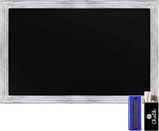 HBCY Creations Rustic Magnetic Wall Chalkboards (Whitewashed, 24 x 36 Inch)