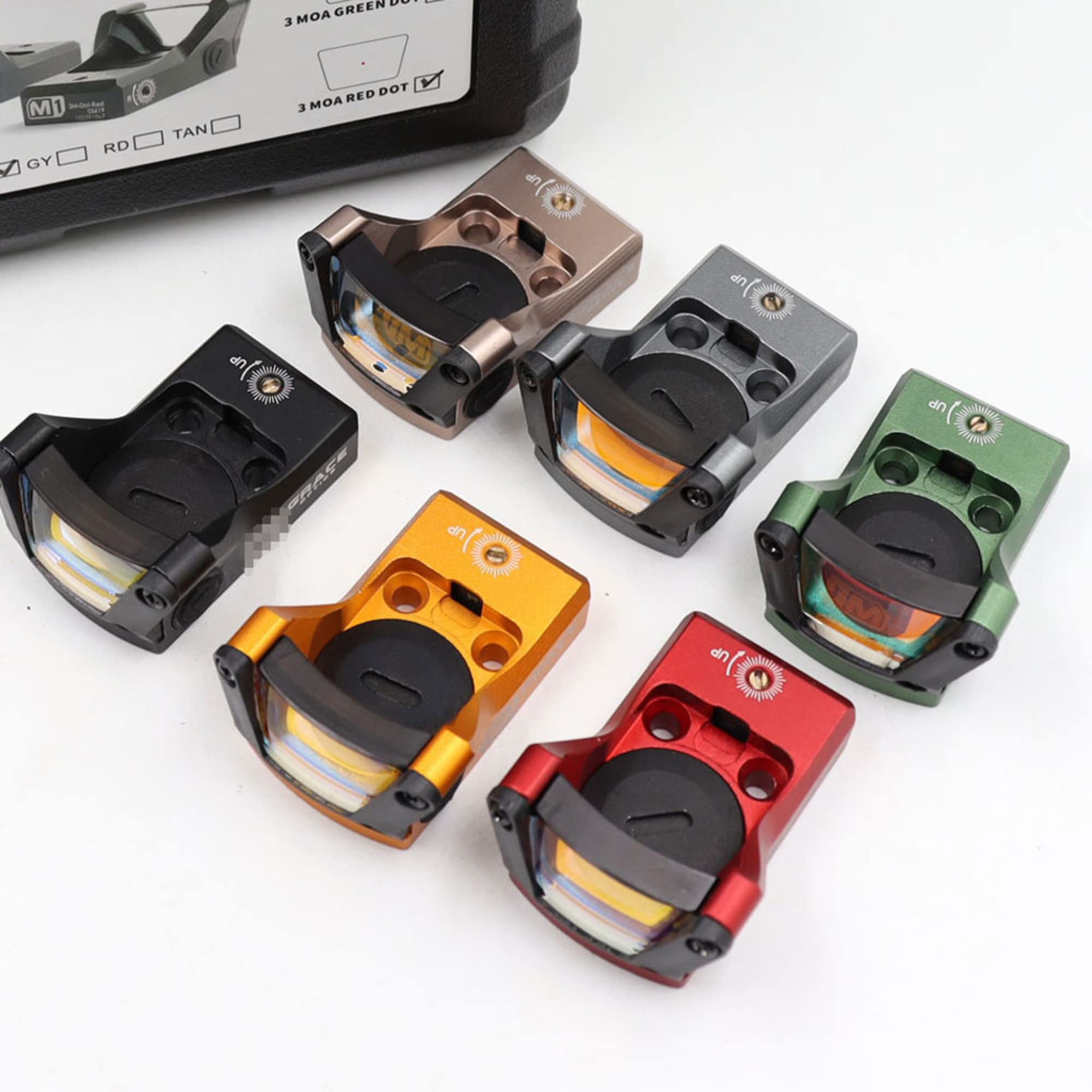 M1 Mini Red DOT Sight RMR Reflex Ottica Tattica Cannocchiale da Fucile per Airsoft Pistola Tiro All'aperto Olografica G Mount