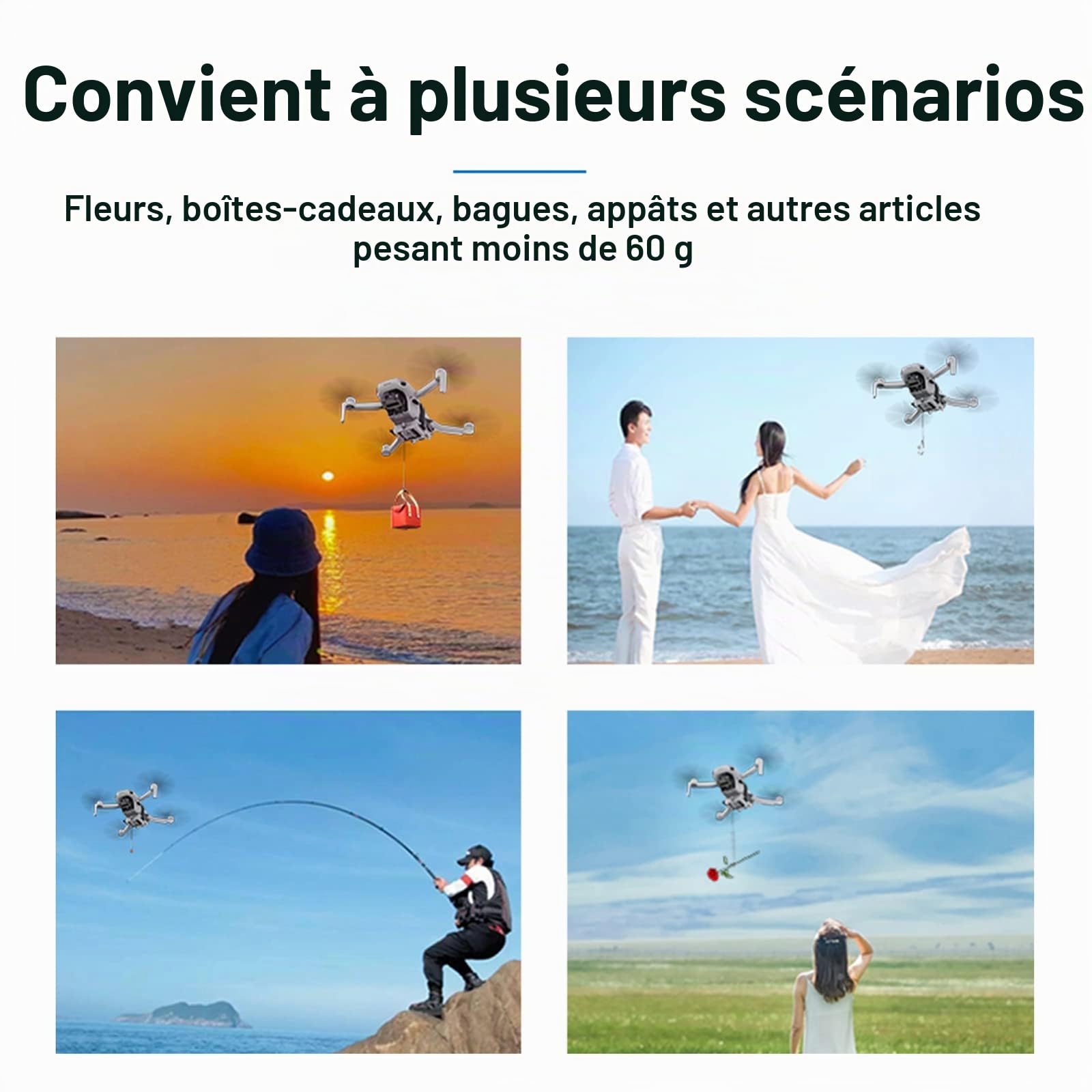 Système Airdrop Universel pour DJI Mini 4K / Mini 4 Pro / 3 Pro - Lanceur Drone