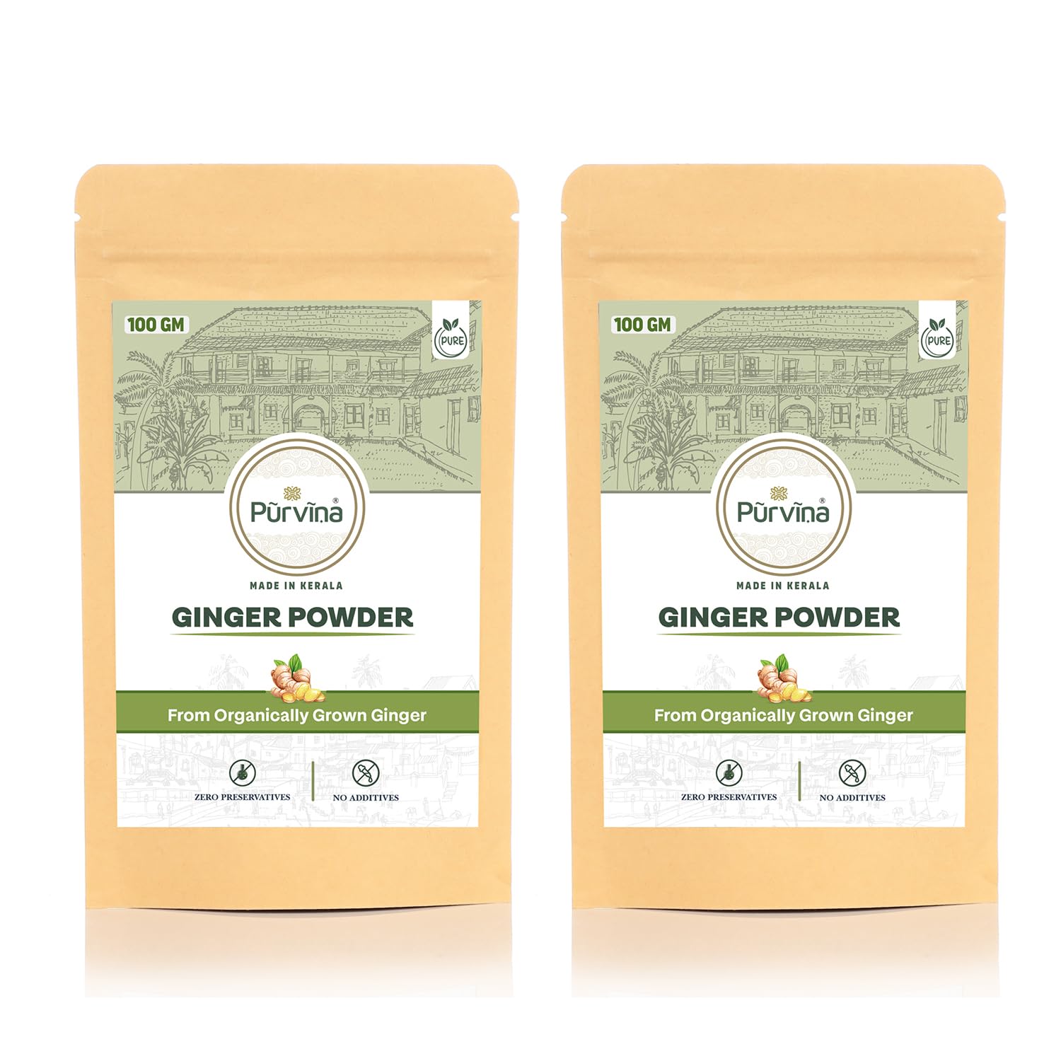Purvina ® Pure Ginger Powder - 100 gm (Pack of 2) | Organically Grown Ginger (B0C556J4BW) Amazon Price History, Amazon Price Tracker
