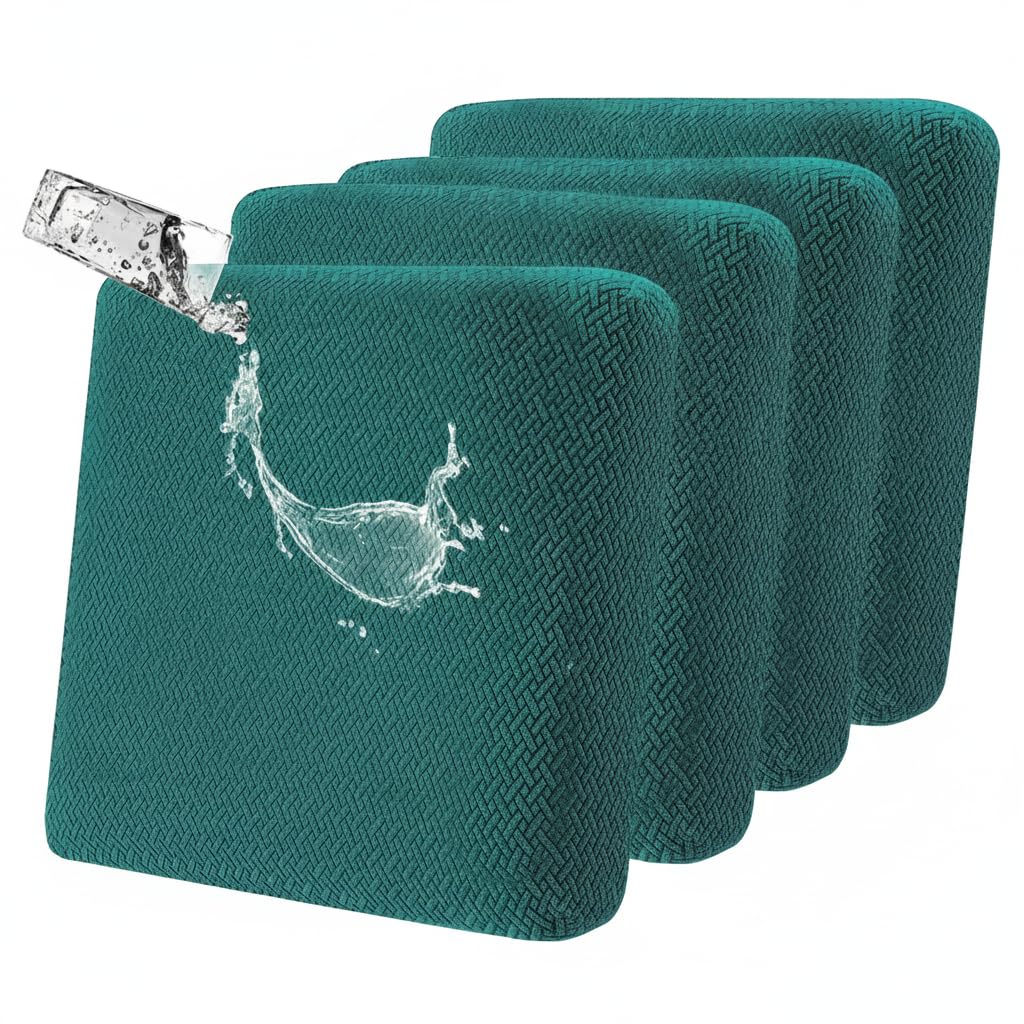 LiveGo Outdoor Patio Cushion Covers, Washable Replacement Slipcovers for Outdoor Sofa & Couch Cushions, Soft & Durable Seat Protectors for Patio Furniture (4, Dark green) — image 1