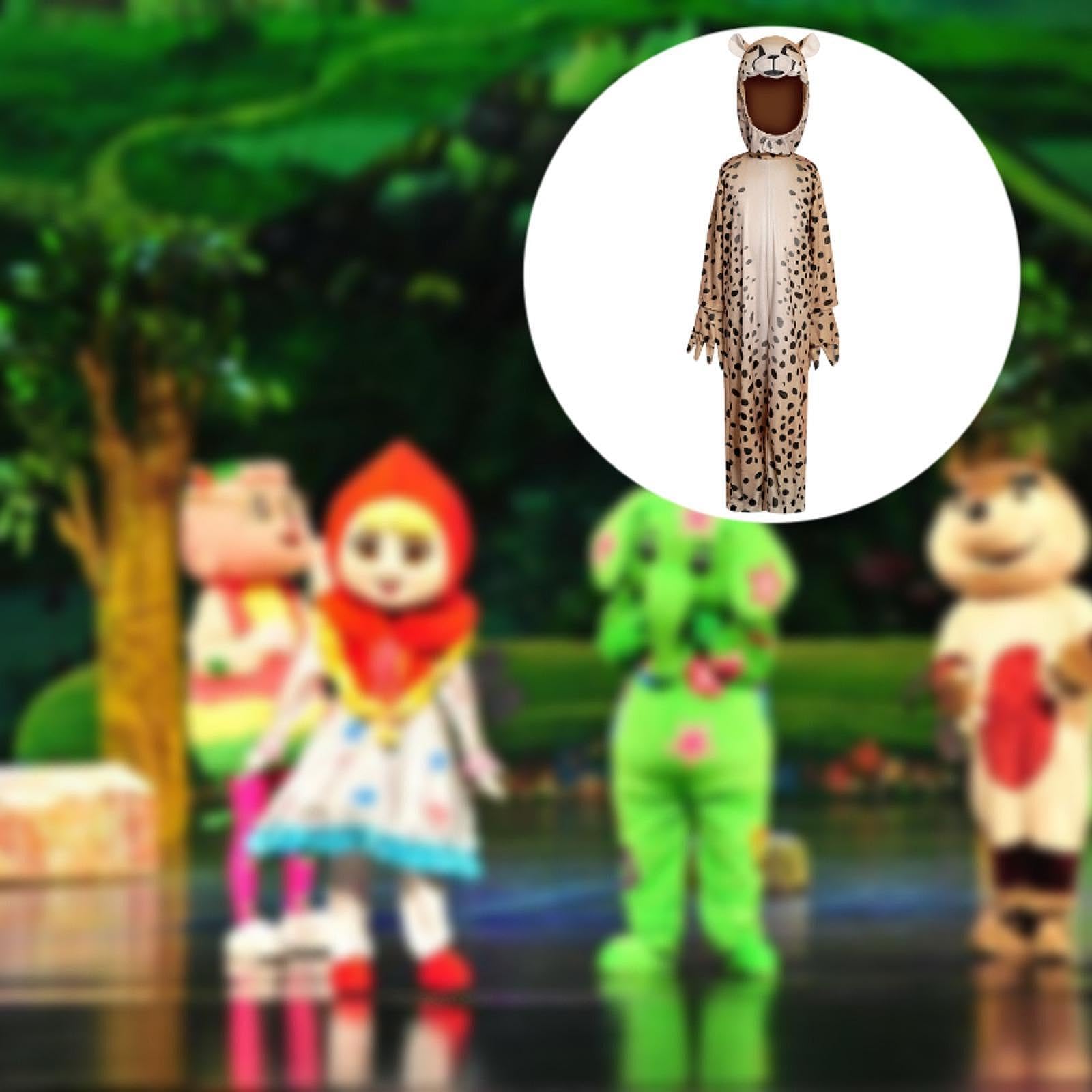 Costume da Ghepardo Abbigliamento da Palco Vestito di Carnevale Completo da Mascherata Travestimento per Gioco Creativo Adatto per Festival E F, L