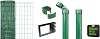 Alberts 693534 Fix-Clip Pro als Zaun-Komplettset zum Einbetonieren mit Kniekissen verschiedene Längen und Höhen - wahlweise in verschiedenen Farben grün Höhe 153 cm Länge 10 m