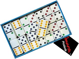 OMURA Games | Professional Double 6 Dominoes Set | Color DOT
