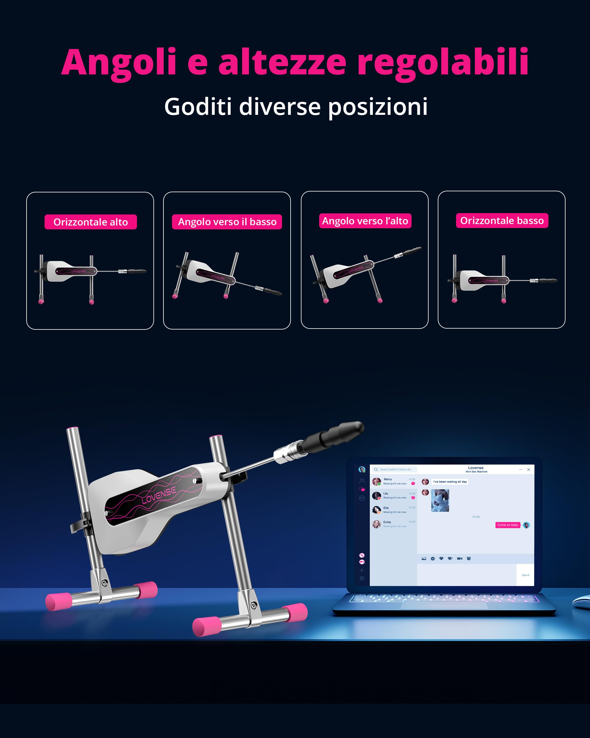 LOVENSE Mini Sex Machine, Sex Toys-Macchine e dispositivi con telecomando, macchina di spinta per donne per stimolazione anale del punto G, giocattoli per adulti con dildo gratuito Confezione discreta