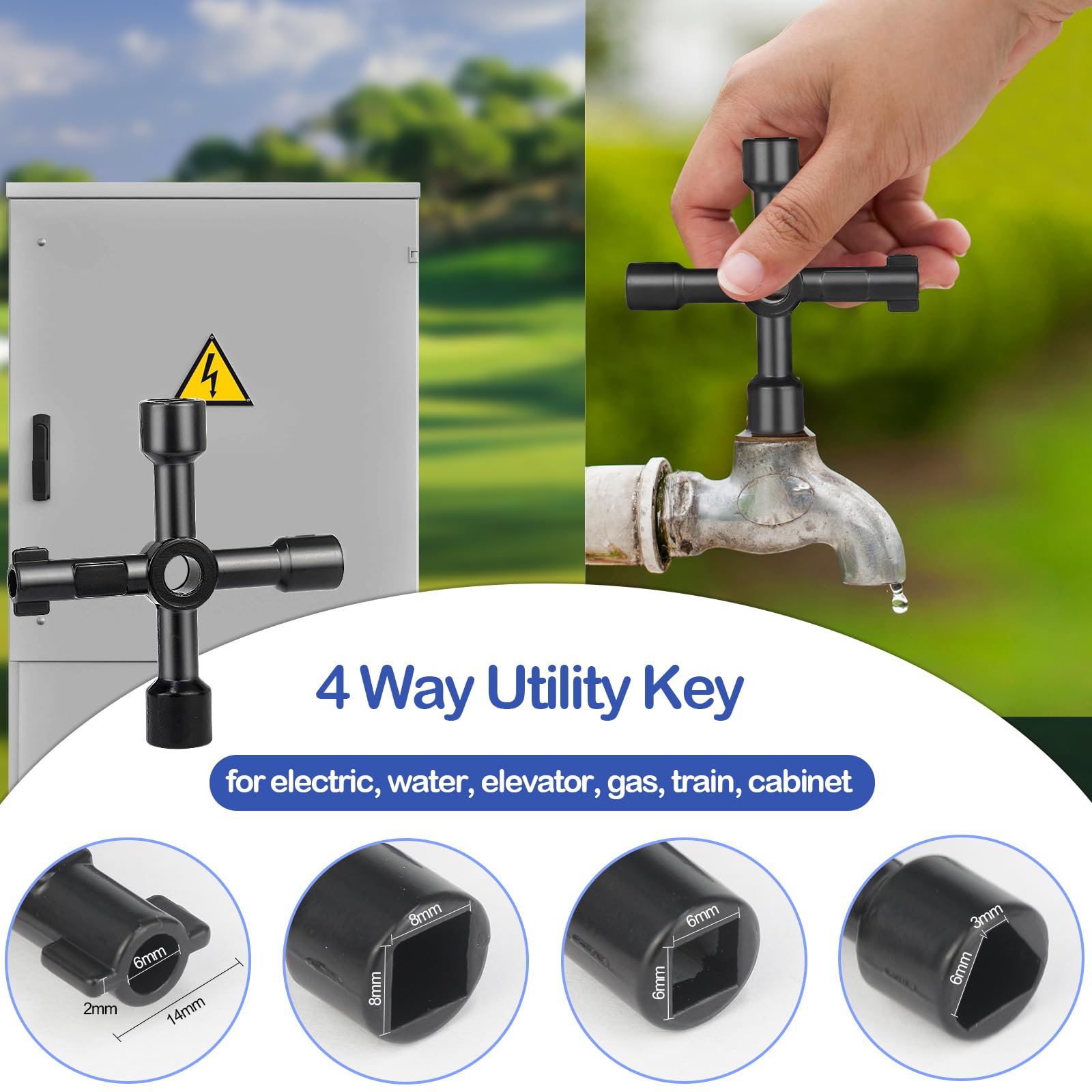 Clé De Compteur D'Eau, Clé D'Arrêt Multifonction Poignée En T Valve Entrepreneur Avec Outil