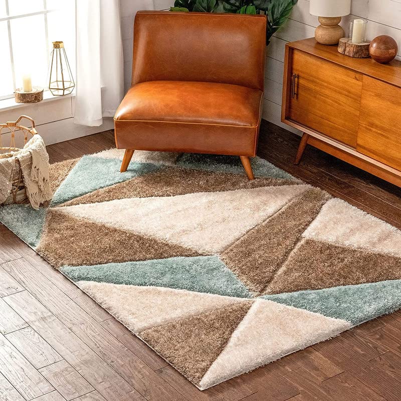 Image of Shaggy Carpet for Living Room Bedroom 2X6 FEET Fluffy Plush Area Rug, Thick Fur Floor Carpet Modern Cozy Rug for Home Decor, Kids Room Bedside Hall, Durable Comfortable Shaggy Rug (Pistacia)