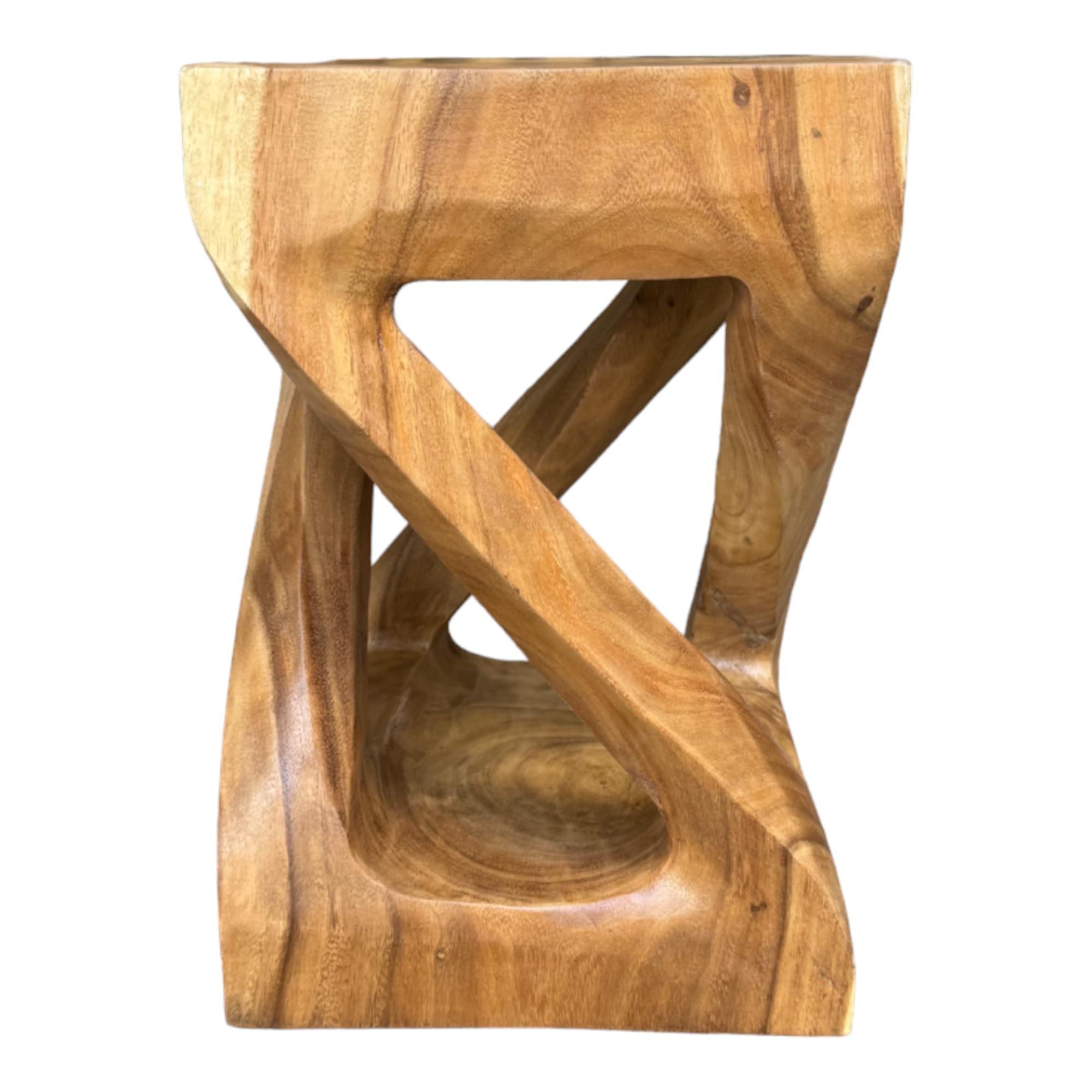 Drewniany stolik pomocniczy, drewniany stołek, stolik kawowy, ręcznie wykonany, kanciasty z litego drewna Suar, 50 x 28 x 28 cm