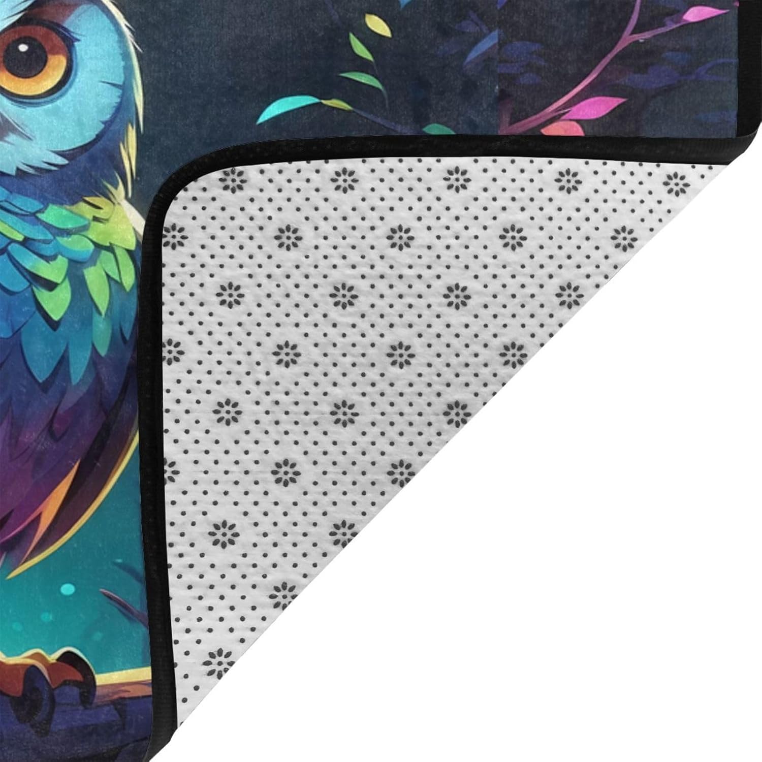 Glow-in-Dark Owl Prints Anti-Slip Floor mat Carpet Rug 72"x48" for Living Room Office Coffee Table Bed Balcony