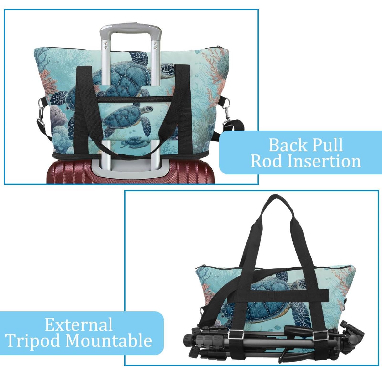 Reisetasche Libelle, erweiterbare Wochenendtasche, Übernachtungstasche, wasserdicht, Sport, Fitnessstudio, Krankenhaus-Tasche, Mehrfarbig 4, Eine Größe, Reisetasche