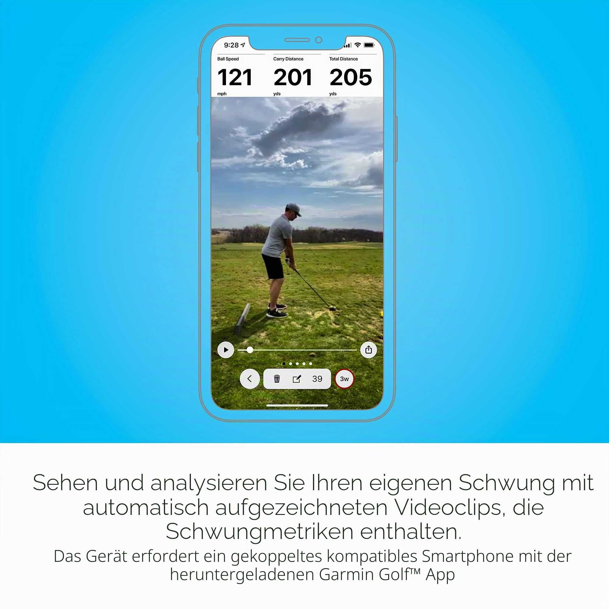 Garmin Approach R10, tragbarer Golfstartmonitor, nehmen Sie Ihr Spiel nach Hause, drinnen oder auf die Driving Range, bis zu 10 Stunden Akkulaufzeit