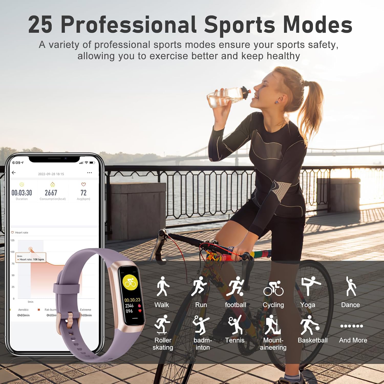 fitness tracker with step counter/calories/stopwatch, activity tracker, health tracker with heart rate monitor, sleep tracker,1.10''amoled touch color screen, pedometer watch for women men grey purple