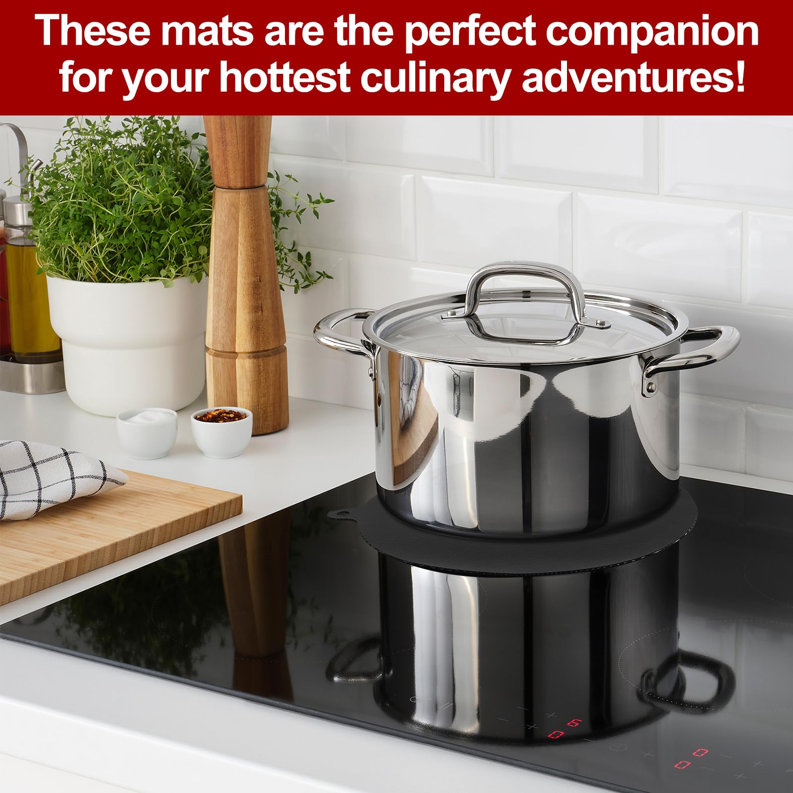 RYAN Placa Inducción Tapete Silicona 61x52CM con Gancho Reutilizables Antideslizante Alfombrillas para Cocina Inducción