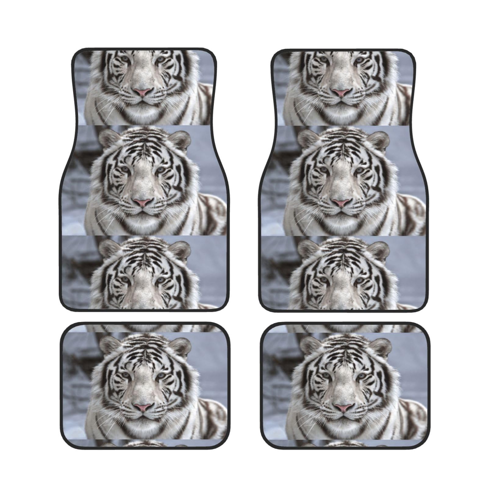 Alfombrillas de coche tigre de invierno accesorios de neopreno antideslizante juego de 4 7