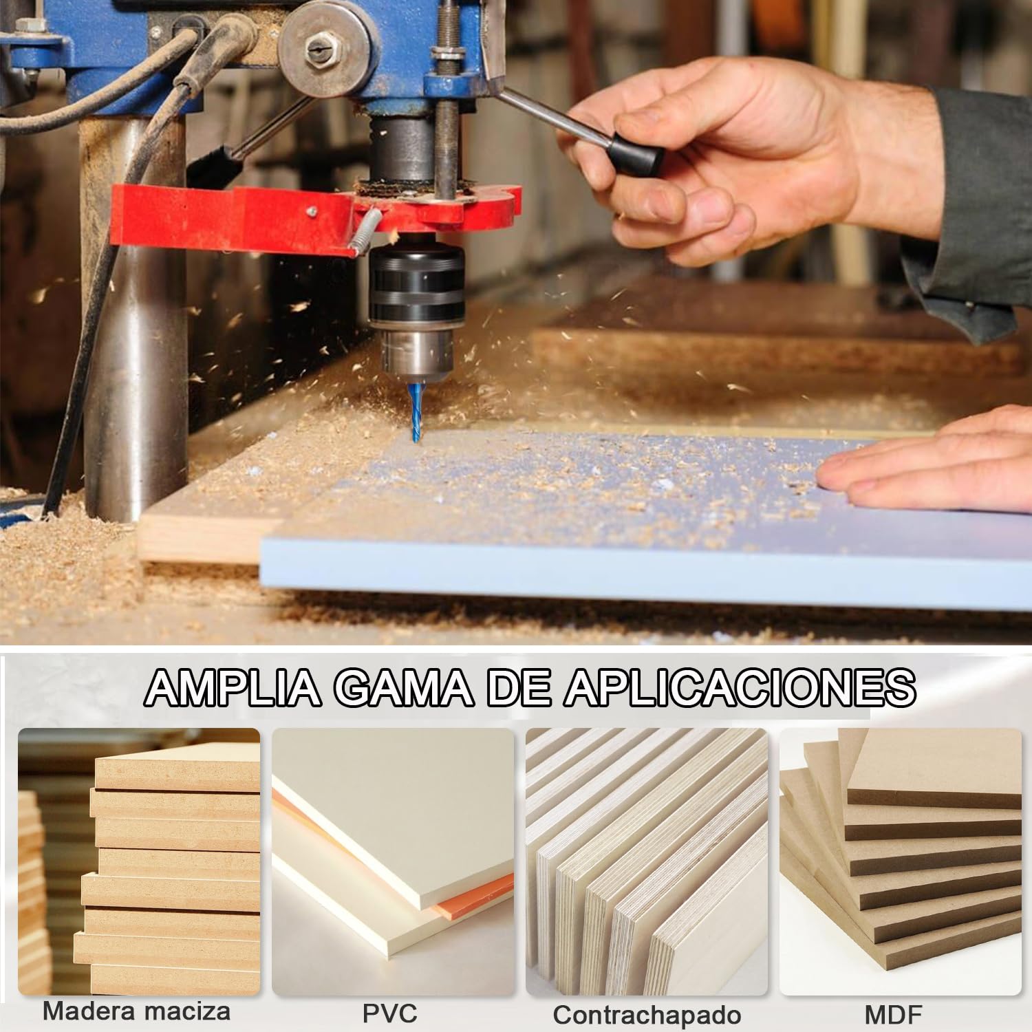 Fresa Espiral para Madera 6,35mm Fresa en Espiral de Corte Hacia Abajo CNC Fresa Para Madera Tallada Grabado 1/4x1/8x13/16x2-1/2