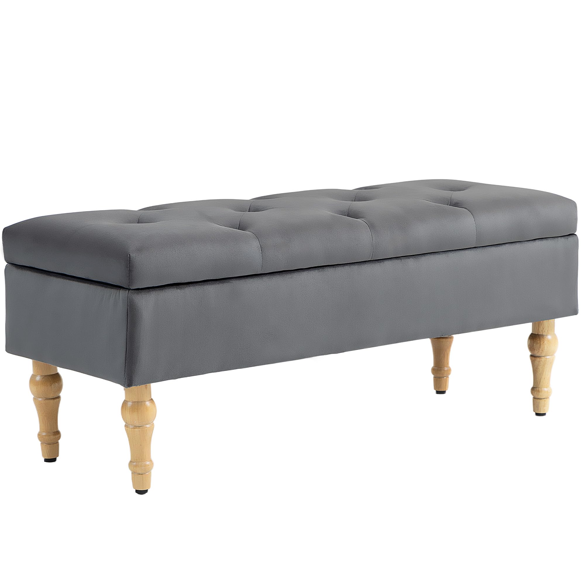 HOMCOM 2-en-1 Banco de Almacenaje de Terciopelo 38L 102x38x41cm Gris | Banquette terciopelo, Banco almacenaje, Estilo medieval, Tapa acolchada con bisagras, Patas madera, Mueble entrada