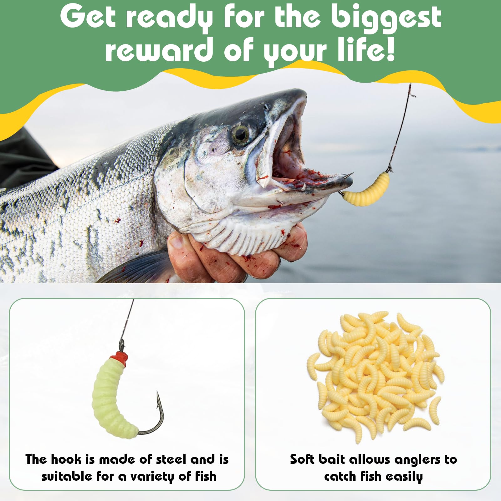 bluegill fish hook Amazon.com: Nouiseuns 50PCS Hooks Fishing Worms – 30PCS 22mm Soft Rubber Worms & 20PCS Maggot Bait for Bass, Panfish, and Trout, Bluegill Lures for Freshwater Fishing with Natural Nlbn Action Daiwa Trout Plug Doctor ensure that the hook Size:5/0 Hook Product_Sections__1-tele