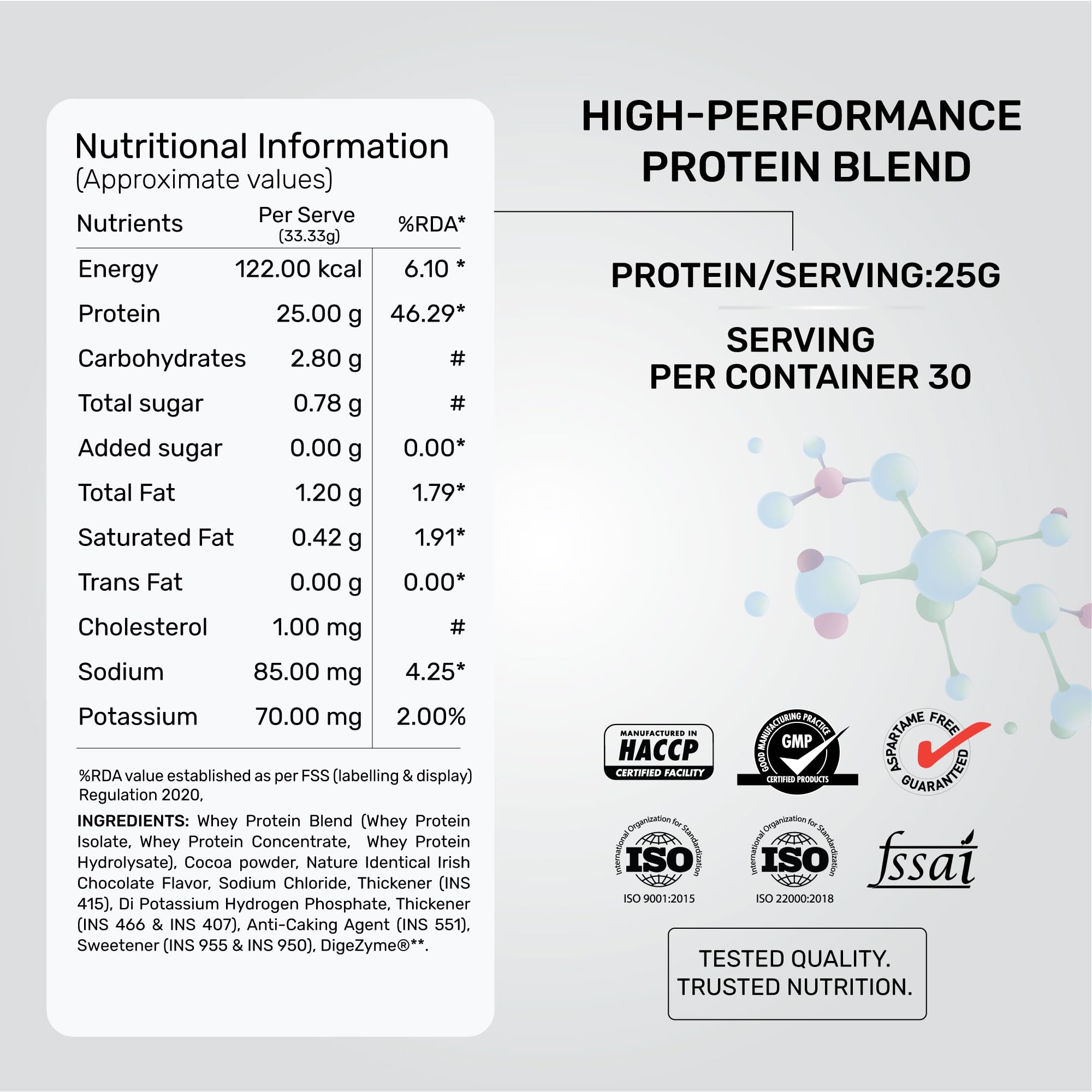QNT Prime Whey Protein Powder – Irish Chocolate | 25g Protein Per Scoop | Whey Isolate, Concentrate & Hydrolysate Blend | 30 Servings | Muscle Growth, Recovery & Strength | 1kg — Amazon image 4