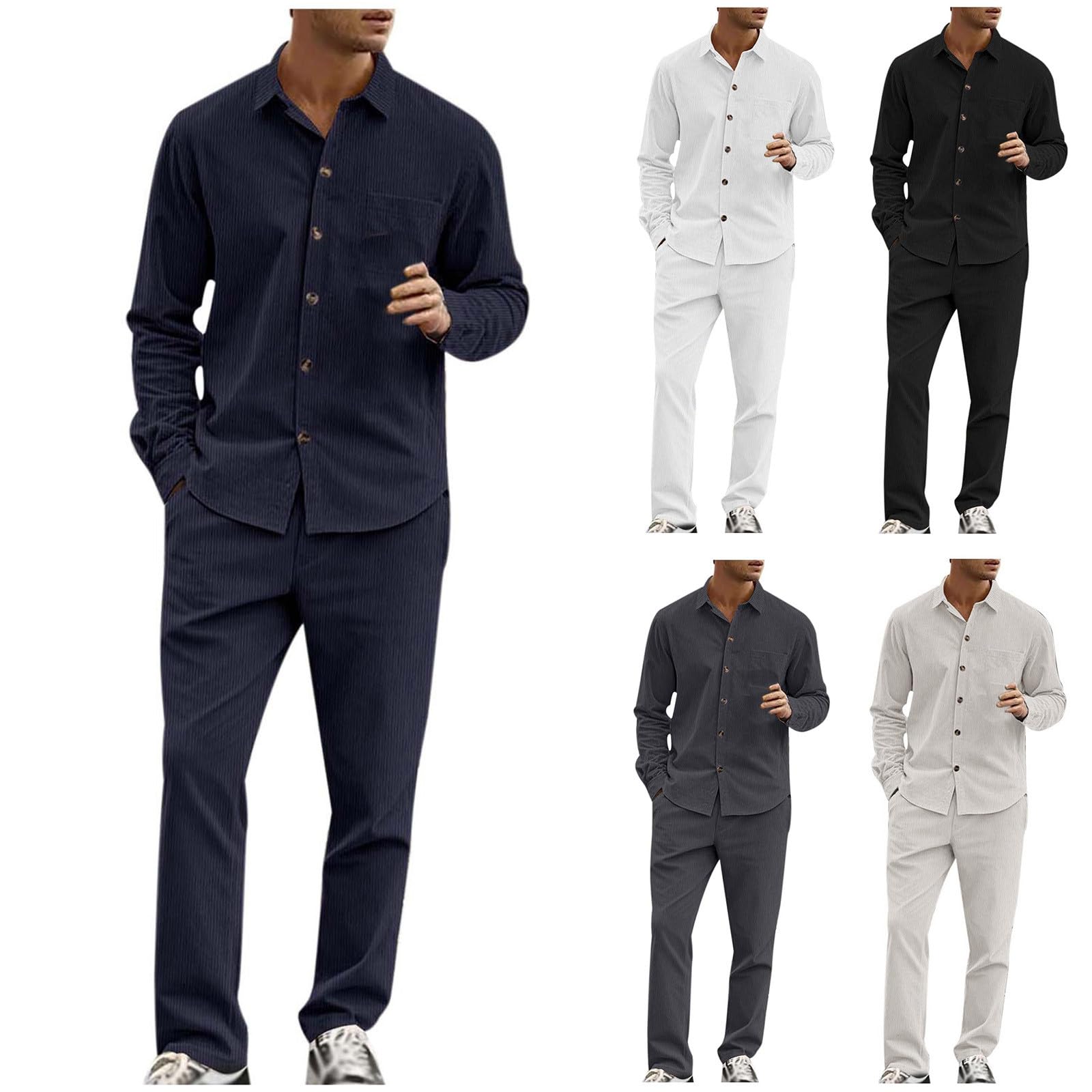 Jogginganzug Herren Set Herren 2-Teilig Set Sweatshirt + Jogginghose Jogginganzug Pullover Trainingshose Trainingsanzug Sportanzug Freizeitanzug Sport Anzug Tracksuit Fitnessanzug Hosenanzug Rabatt
