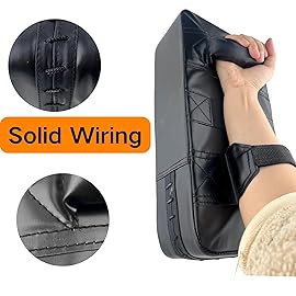 2 PCS TLBTEK Taekwondo Kick Pad PU Muay Thai Pads MMA Karate Kick Pads Kickboxing Training Pads Martial Arts Punching Pads Leather Strike Curved Kicking Shield (Black)