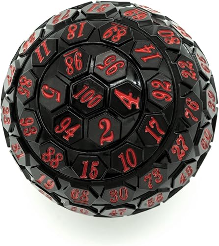 Vista 42 de Dados poliédricos de 100 caras, dados de juego individuales D100, cubo de 100 lados con bolsa negra, dado D100 de 1.890 in (rosa con número azul)
