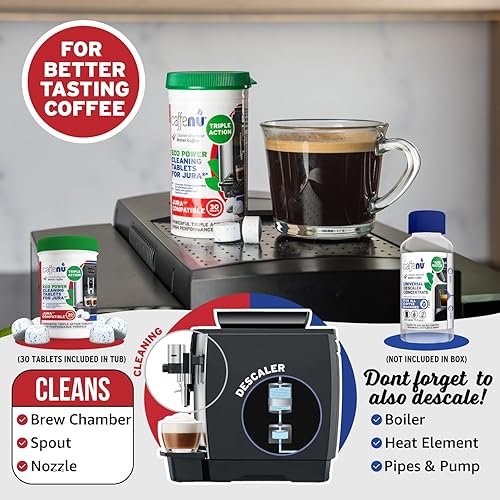 Miniatura 6 de Tabletas de limpieza compatibles con Jura. Limpieza de 30 tabletas. Tabletas de limpieza de café. Limpia partes internas, portafiltro, áreas