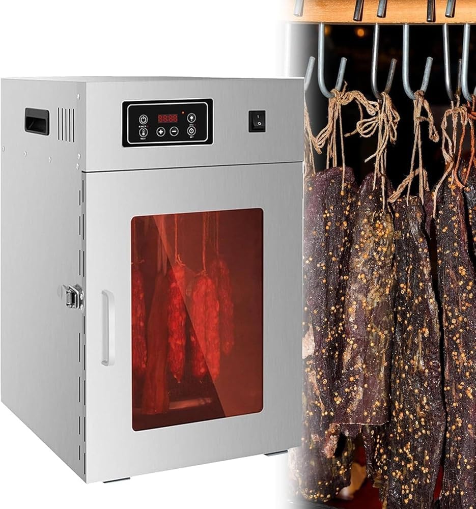 SaryEdge Commercial Food Dryer, 360 ° Rotation Rotary Meat Dryer, Stainless Steel Rotating Sausage Bacon,