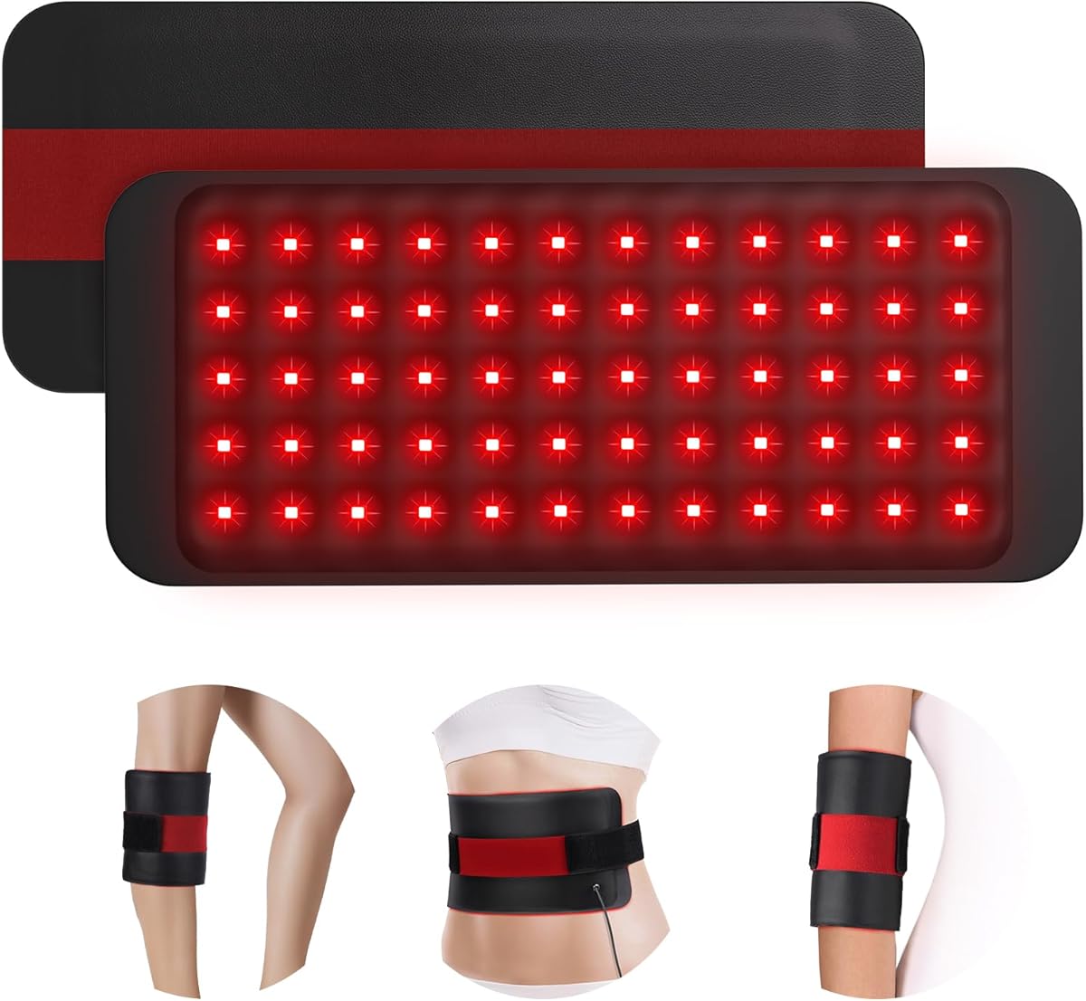 Comfytemp Red Light Therapy for Body, 14.4'' x 6.1'' Near Infrared Light Therapy Wrap, FSA Eligible HSA Flexible Soft Light Pad for Back Waist Belly Knee Joint Muscle, 660nm & Invisible 850nm(Corded)