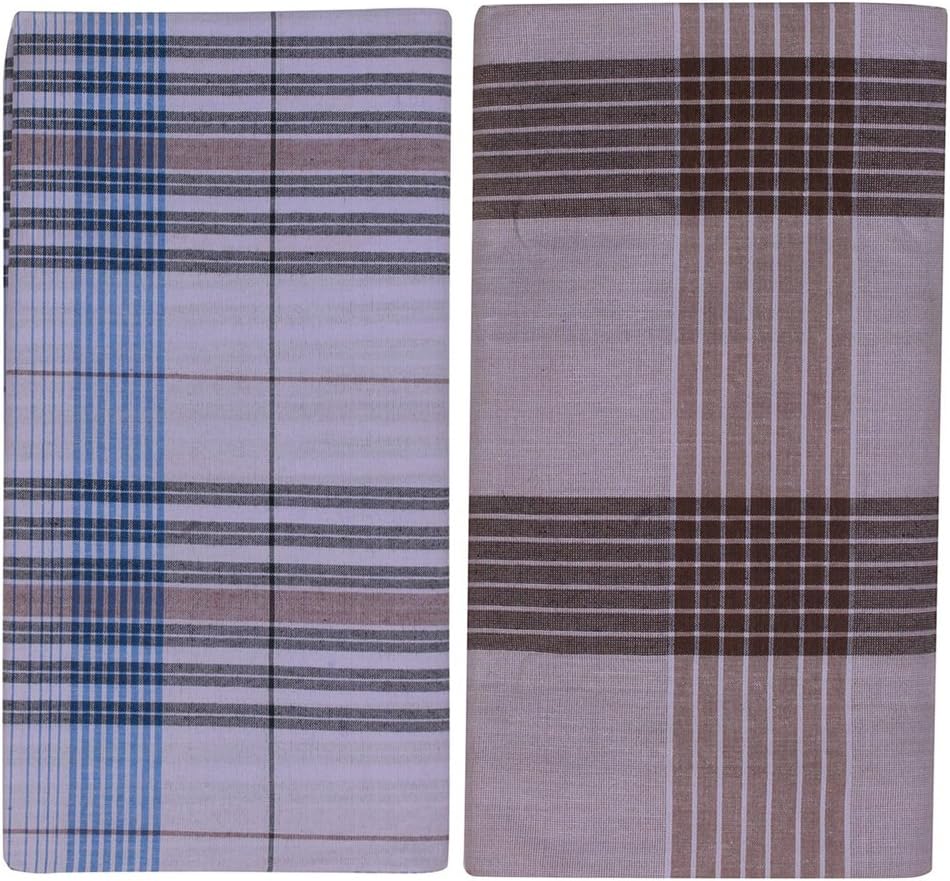 JISB Cotton Checks Lungi,2 Mtr length, 2 Piece pack