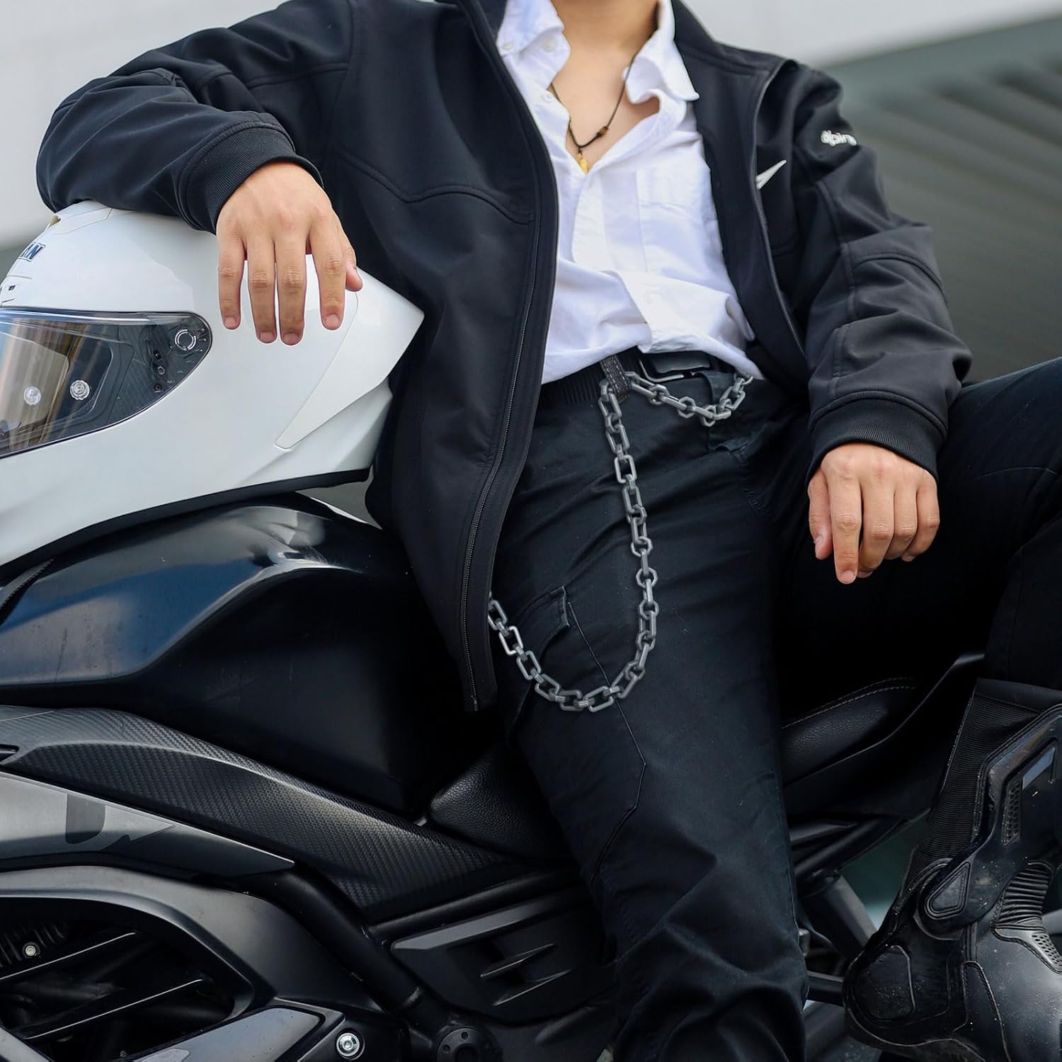 Ahiller Heavy Duty Anti-Theft Wallet Chain for Men - Secure Metal Biker Chain for Motorcycle, Punk, Hip Hop Fashion - Image 3