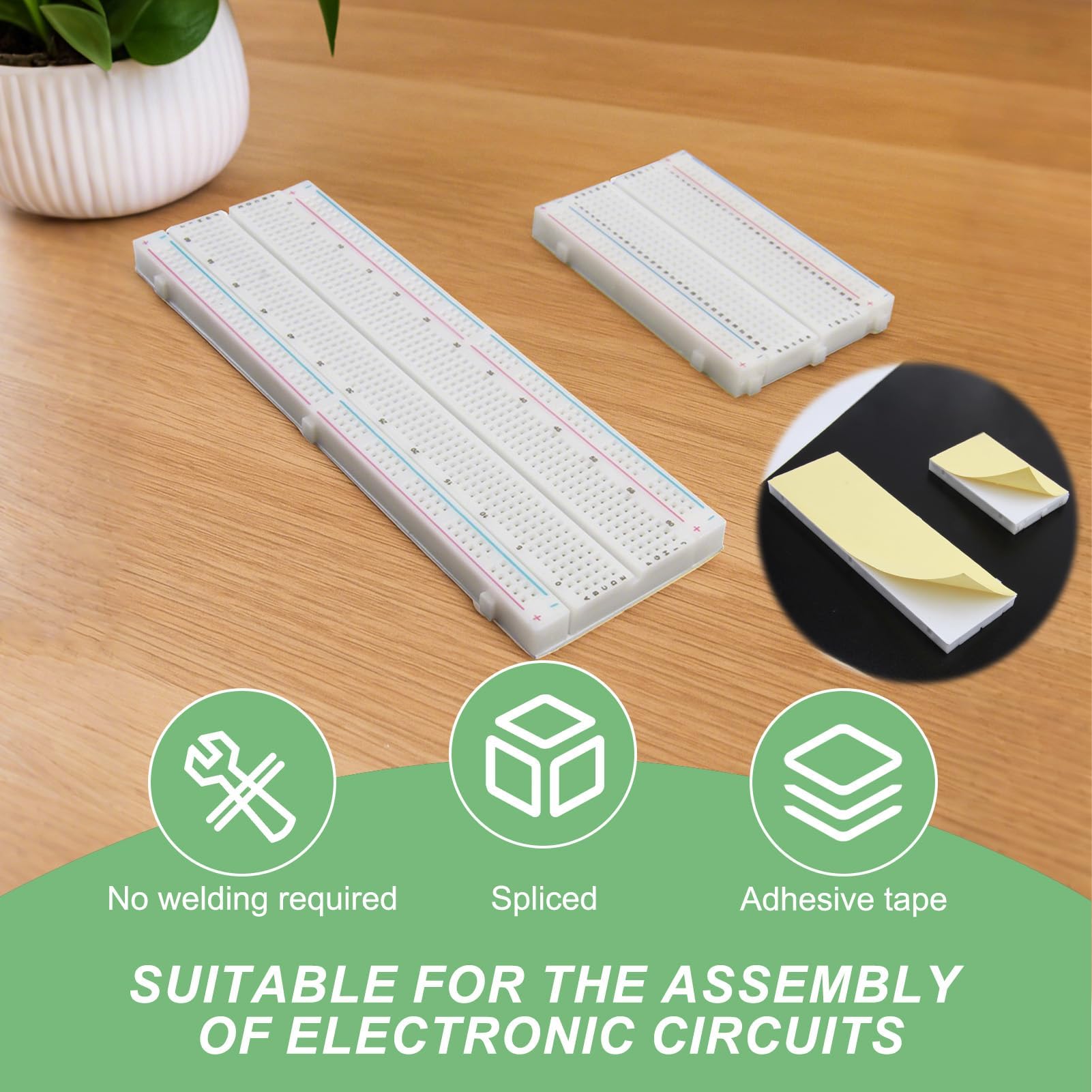 Set di 4 breadboard, kit di prototipi di circuiti PCB, senza saldatura, 2x830 punti e 2x400 punti, compatibile con progetti fai da te Arduino, Raspberry Pi 2/3/4/5, distribuzione Proto Shield - Blocch
