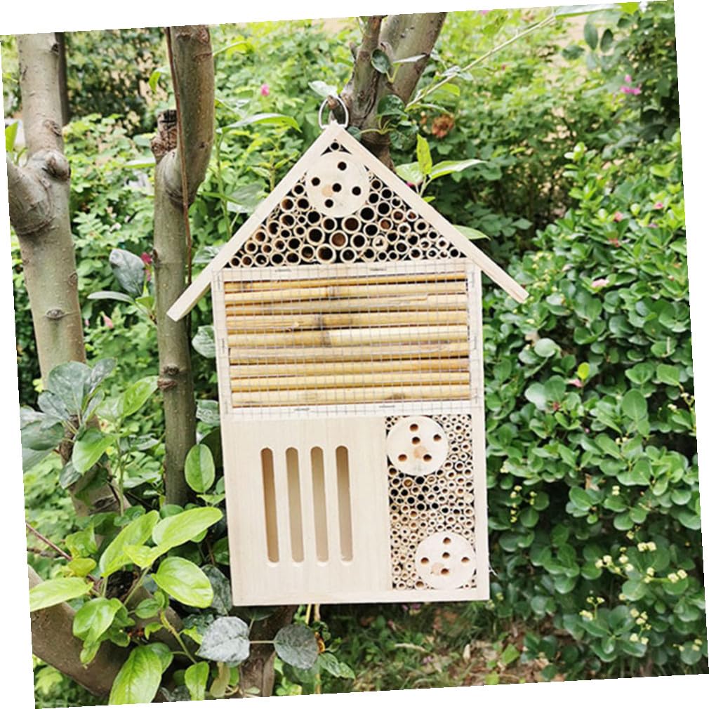 Toyvian 2 Pezzi ornamento della cabina case per insetti per arredamento habitat del giardino stazione delle api Hotel per insetti da giardino casa all'aperto camera serra Di legno