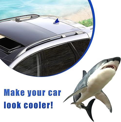 Miniatura 6 de Antena de aleta de tiburón para automóvil, decoración aérea universal para techo con cinta adhesiva, decoración de antena de techo de señal de