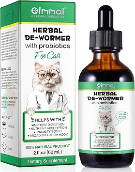 Natural Cats Broad Spectrum Treatment, Herbal Cleanse fot Cats, Digestive Support, Promotes Gut Health & Flora Balance, Cat Multivitamin Supplement Drops with Probiotic for Puppy & Kitten, 60ml