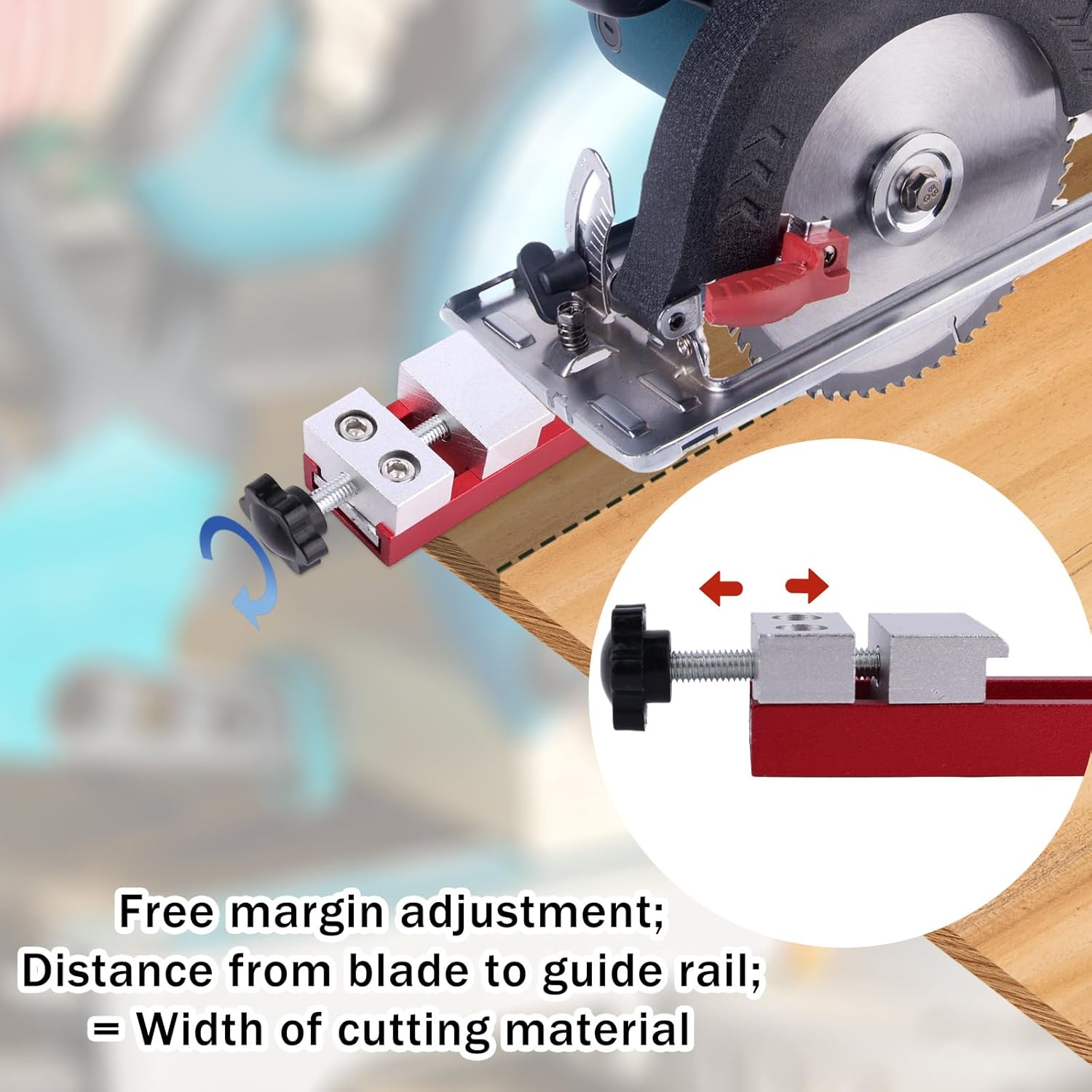 Circular Saw Guide Rail Fits 12in Saw Base, Aluminum Alloy Adjustable Cutting Machine Base Guide with Dual Locking System for Woodworking Trimming Milling