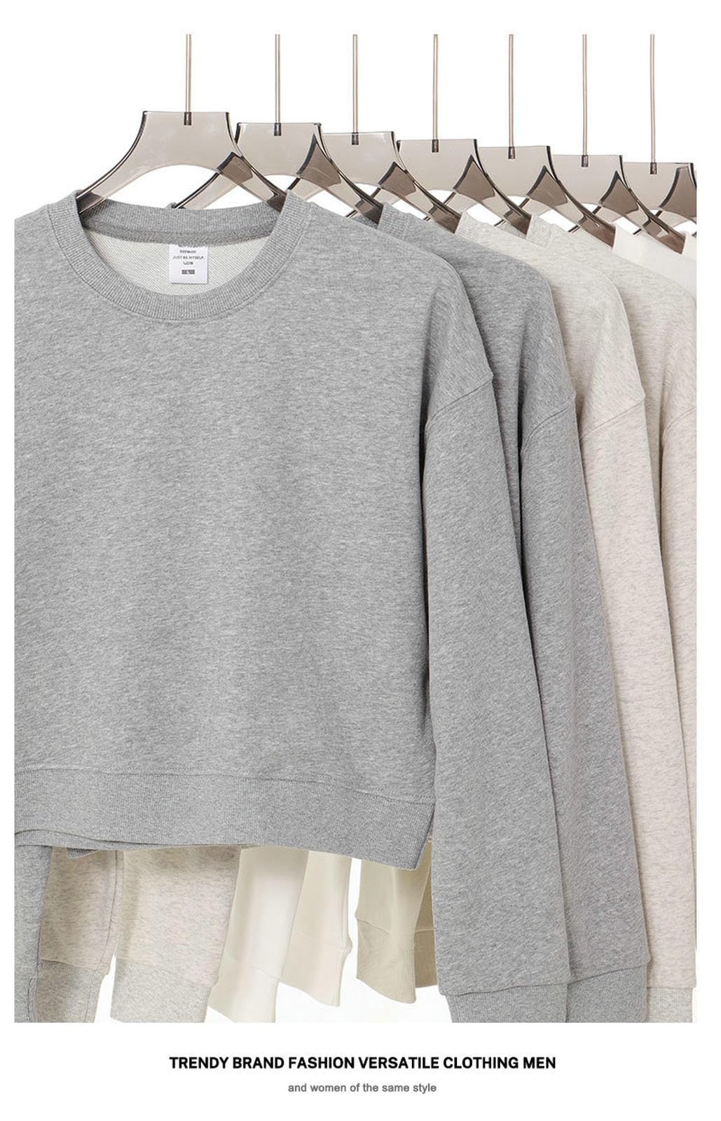 Bluza damska z krótkim okrągłym dekoltem - bluza jesienno-zimowa nowa szara konopna XL